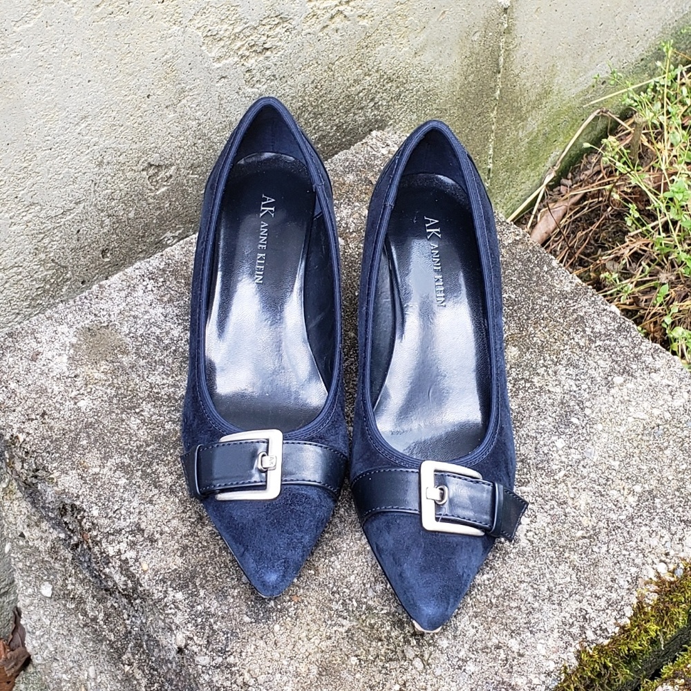 Anne Klein Navy Kitten Heels